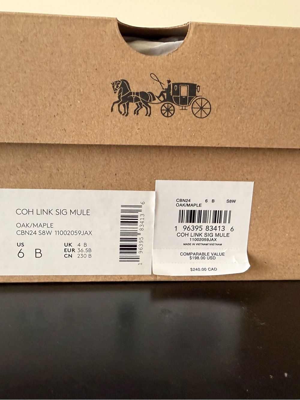 Coach Oak/Maple Signature Link Mule Box - Brown and Black